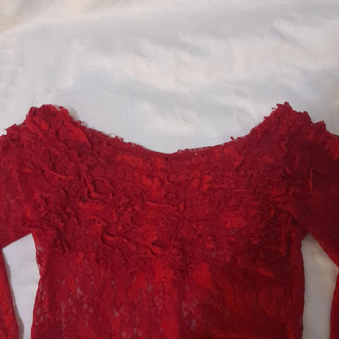 Röd spetsblus - 90