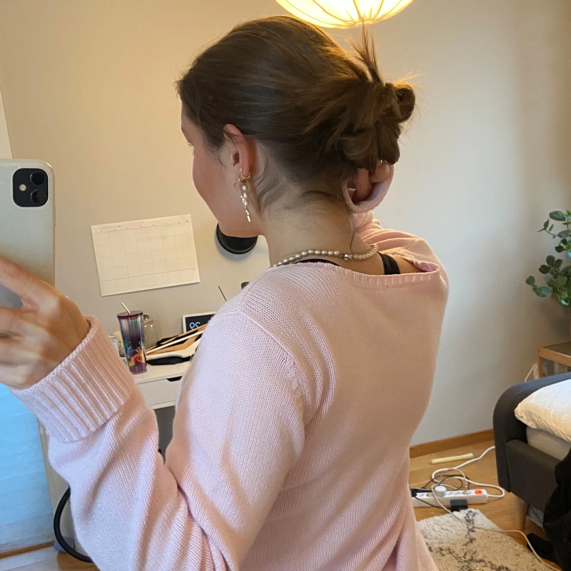 Ljusrosa stickad tröja - 91