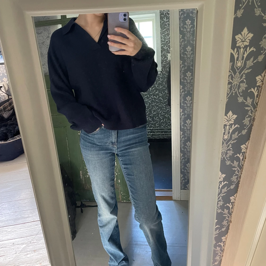 Marinblå stickad tröja från Vero Moda - 90