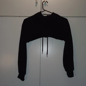 Svart "halv" hoddie - En svart "halv" hoddie. Den har använts en gång. Passar till alla byxor och går ath ha över nästan alla tröjor.