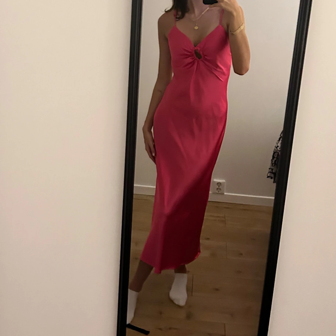 Rosa långklänning med knyt