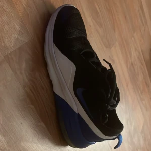Nike Air Max  - Snygga Nike Air Max sneakers i svart och blå med vit sula. Skorna har en klassisk design med snörning och en bekväm passform. Perfekta för både träning och vardag.