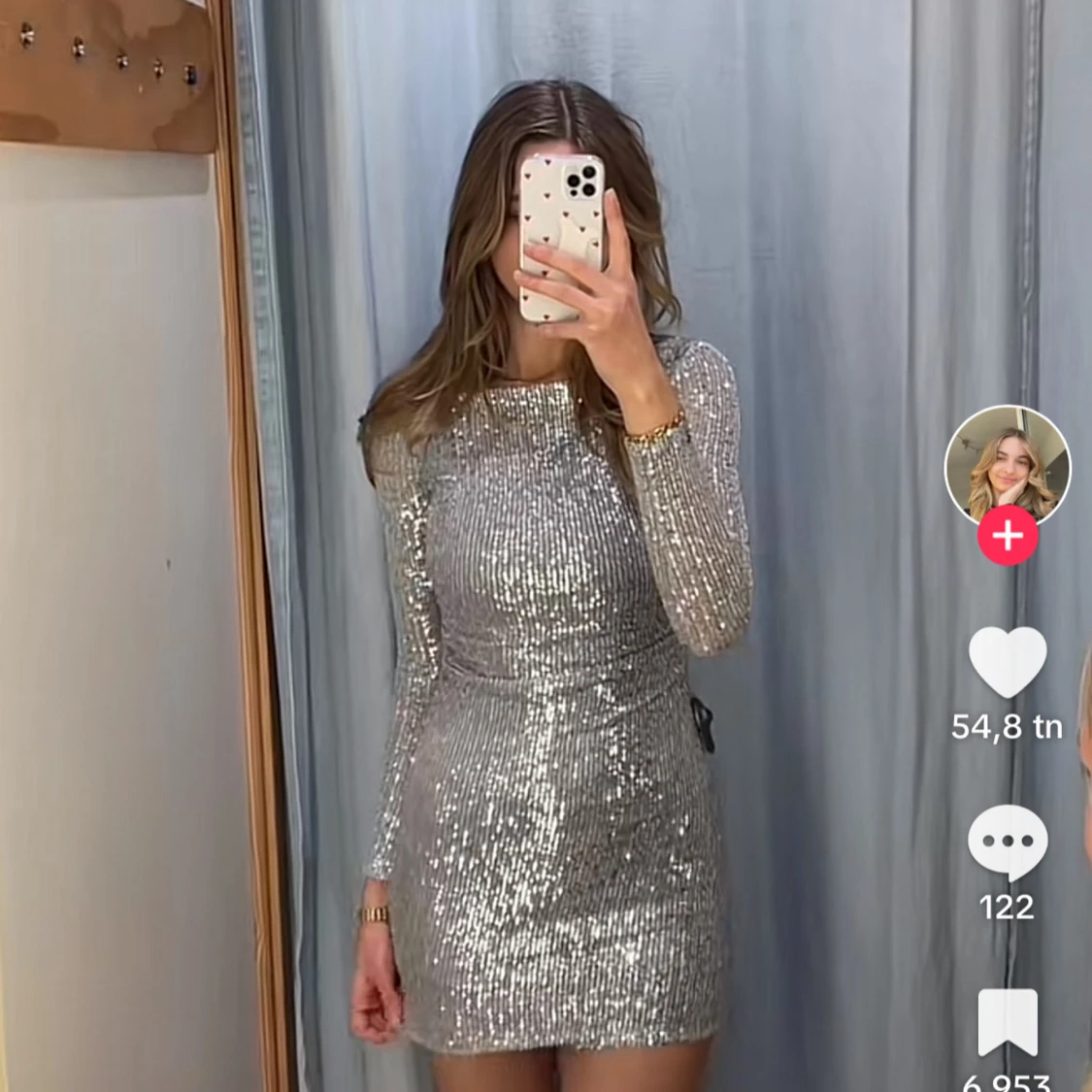 Glittrig silverklänning