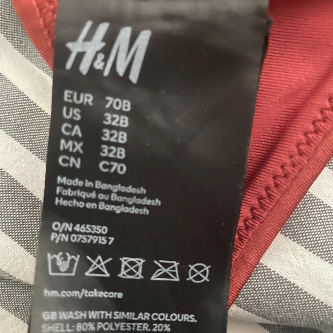 Super push-up röd bikiniöverdel från H&M - 91