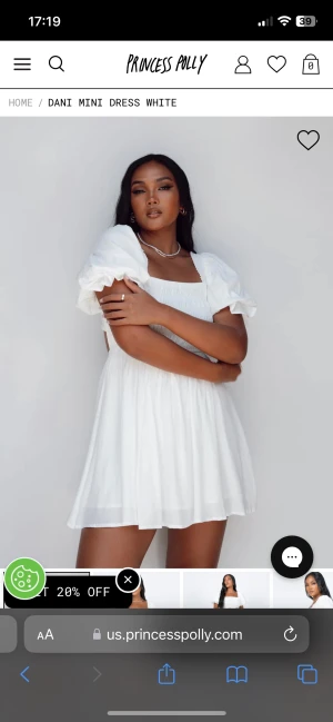 Vit klänning - Superfin klänning köpt från princess polly. Oanvänd med lappar kvar. Köparen står för frakten.