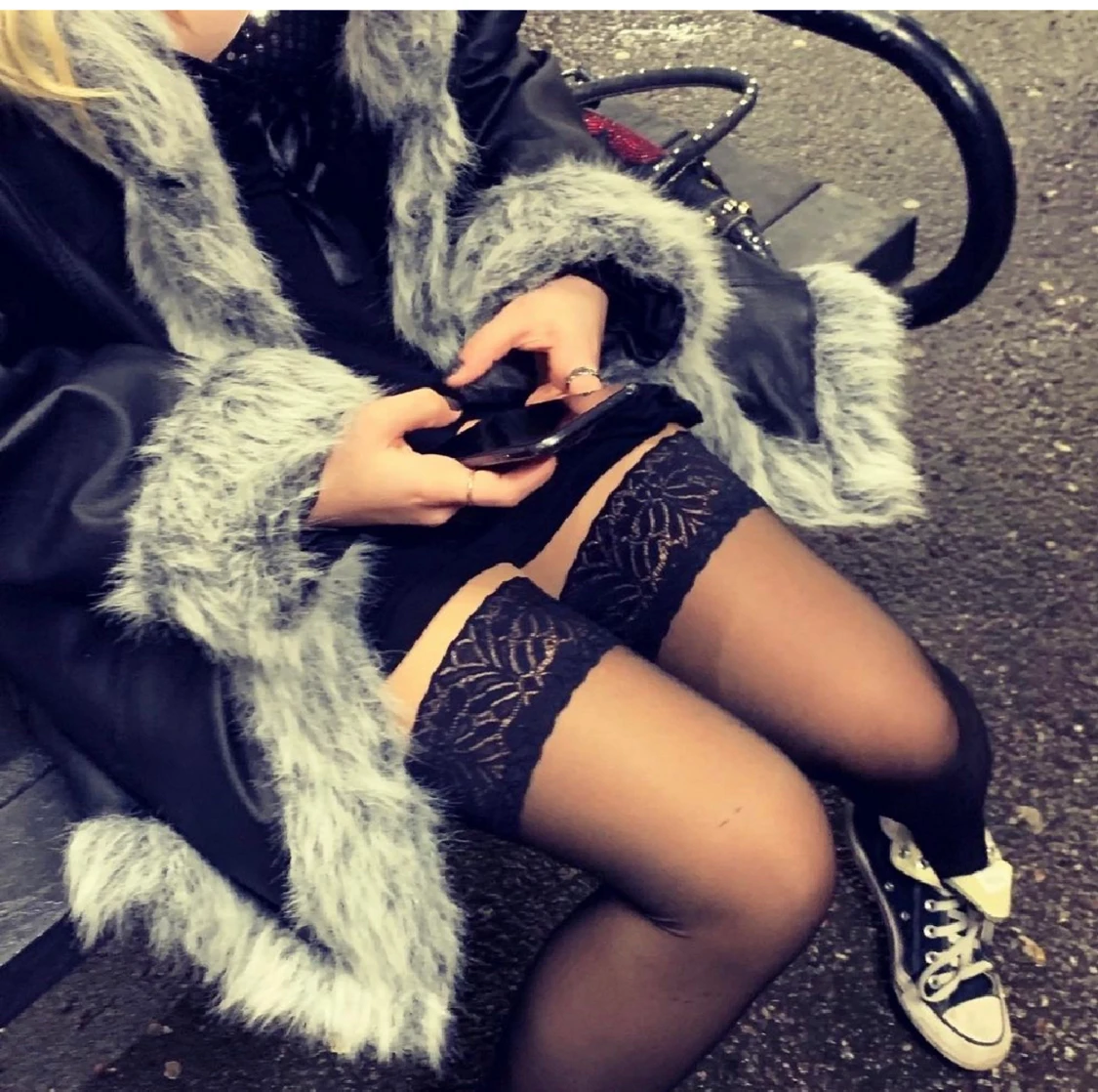 Skinnjacka med päls