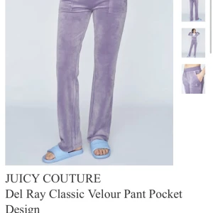 Juicy Couture - ett par lila juicy byxor som jag säljer för att jag tröttnat på färgen. Dom e ganska andvända men har inga hål. Dom passar mig som är 145 för att jag har sytt upp dom. Men det går att sprätta ner dom