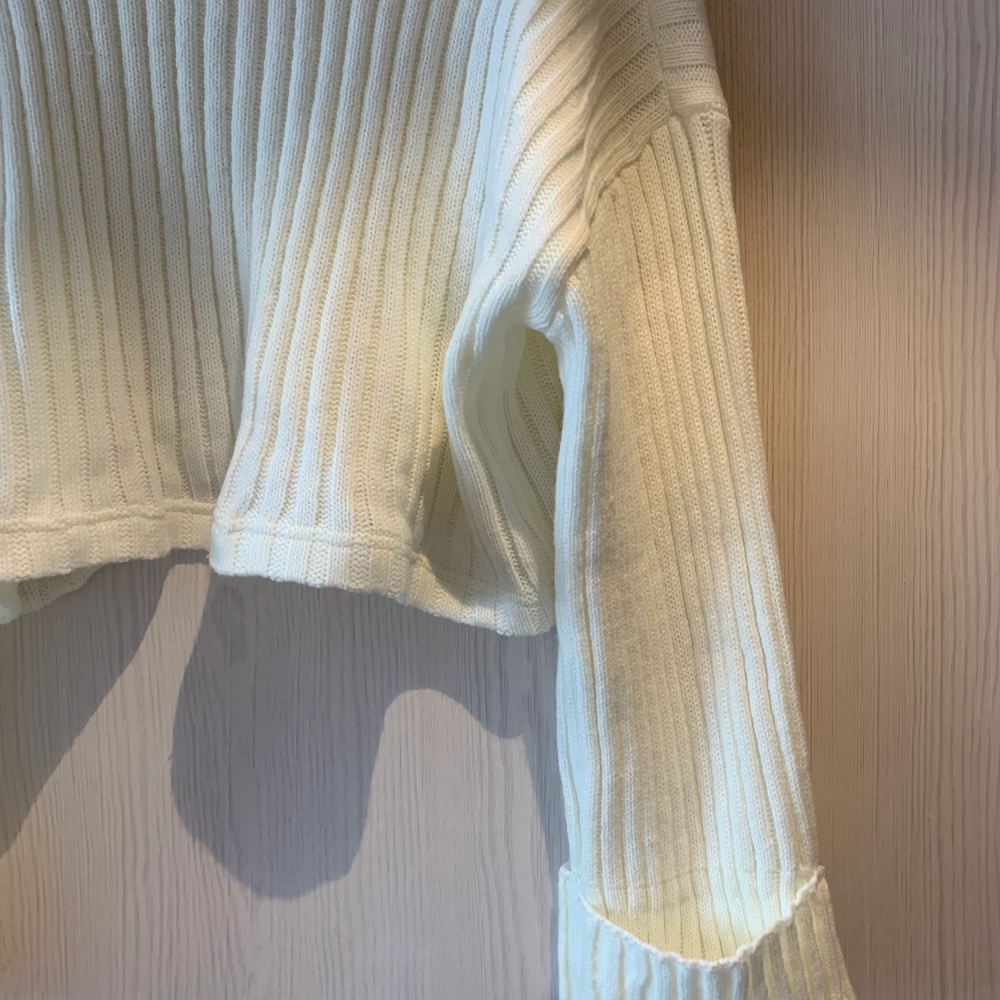 Stickad vit polo  - 91