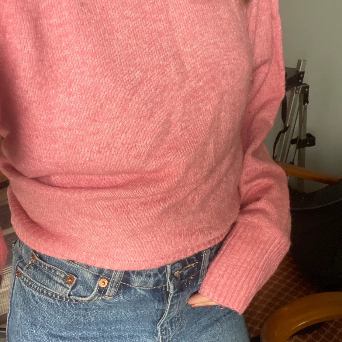 Rosa stickad tröja  - 91