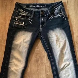 Y2k lågmidjade blekta jeans  - .