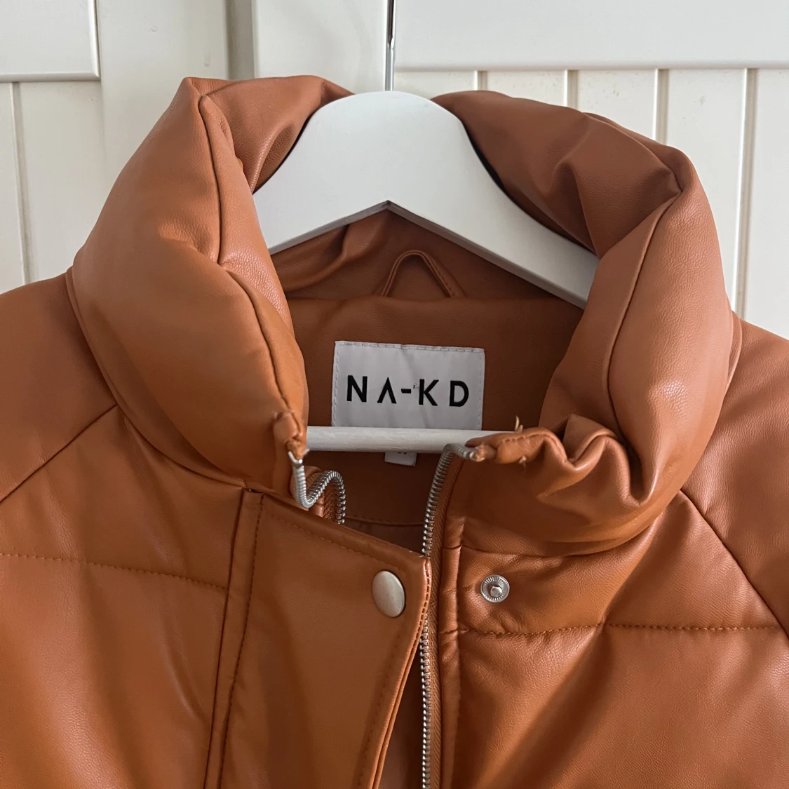 Beige/brun vinterjacka skinn 😁 - 90