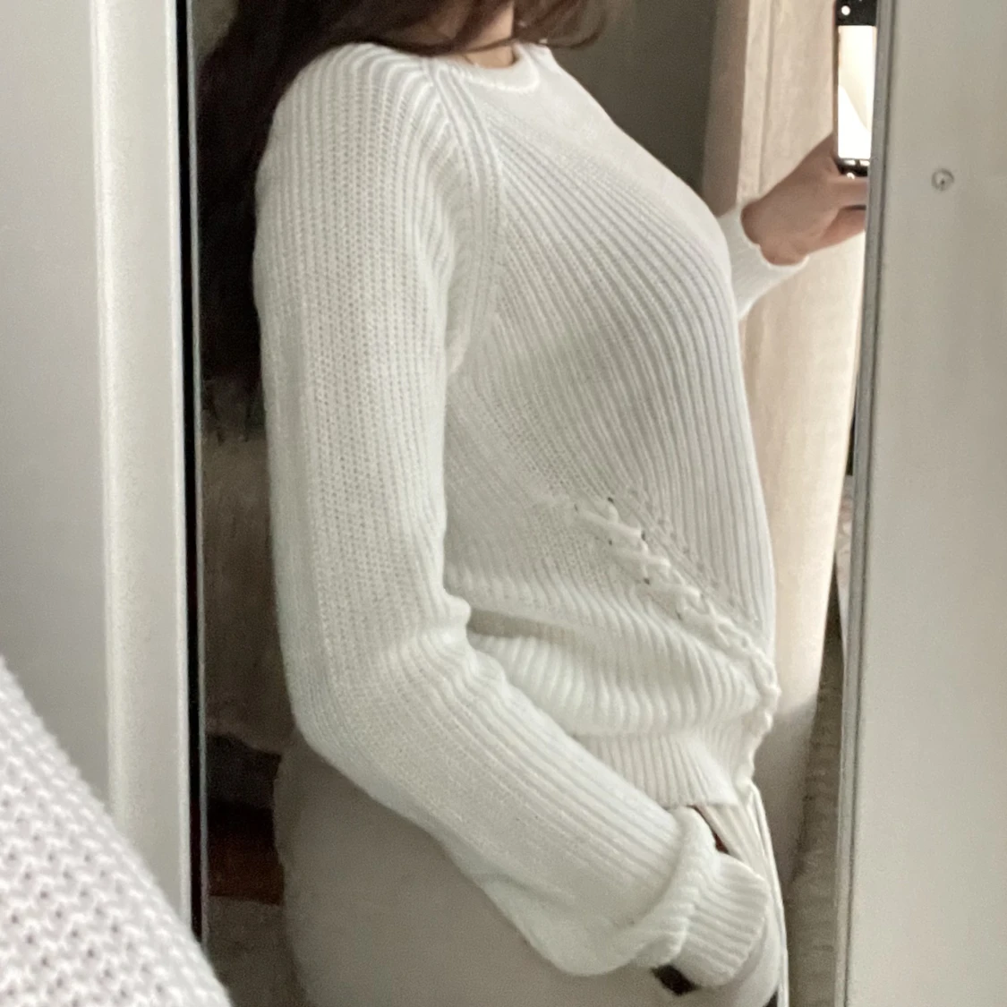 Vit Stickad tröja - 90