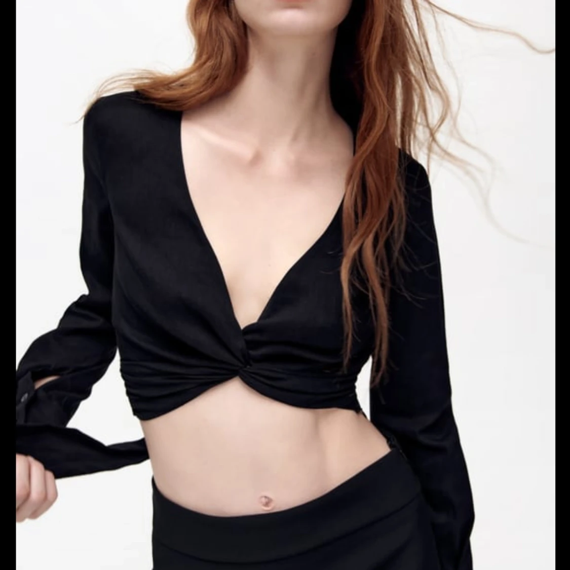 Croppad skjorta / bluse  - 91