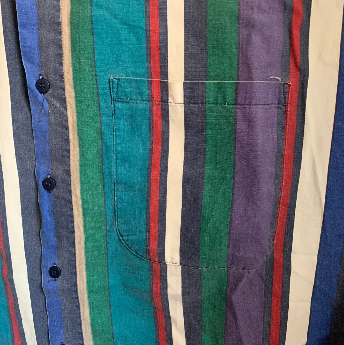 Vintage Striped Short Sleeve Button Down - 91