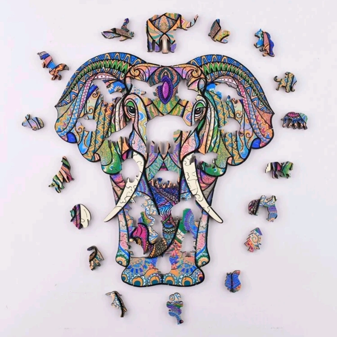 Träpussel elefant - 91