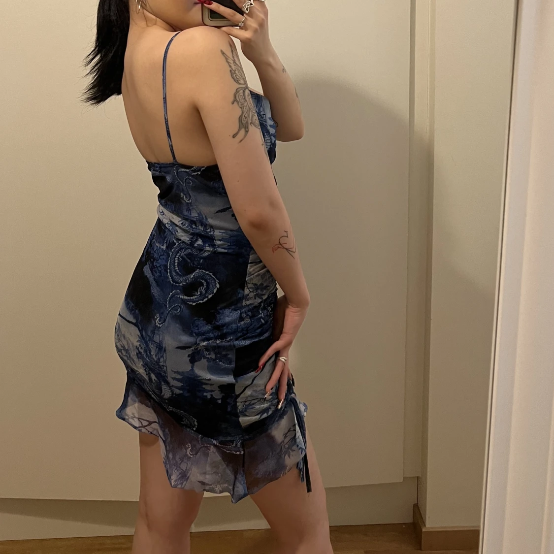 Blå meshklänning - 90