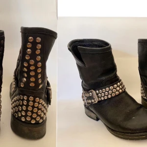 Biker boots Steve Madden strl 37/38 - Bikerboots med nitar av märket Steve Madden säljes pga snäppet för små för mig. Fint skick med vissa tecken på användning