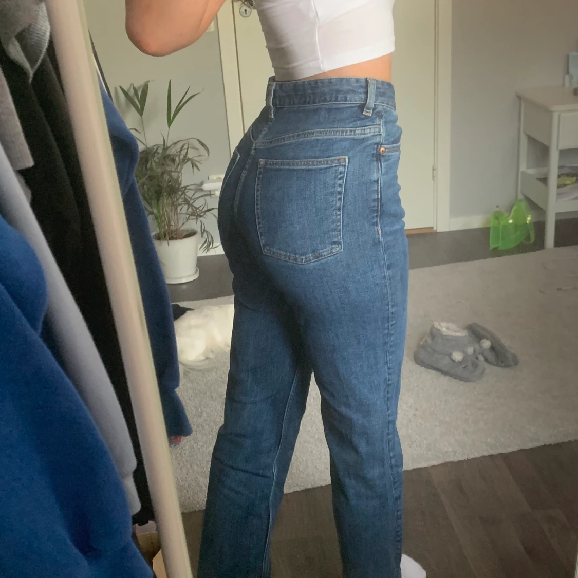 Mellanblå jeans - 90