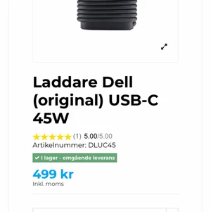 Chrome book laddare dell - Laddare som ny. Använd i 3 månader. Jag bestämde mig att köpa en annan dator så därför säljer jag laddaren till den. 