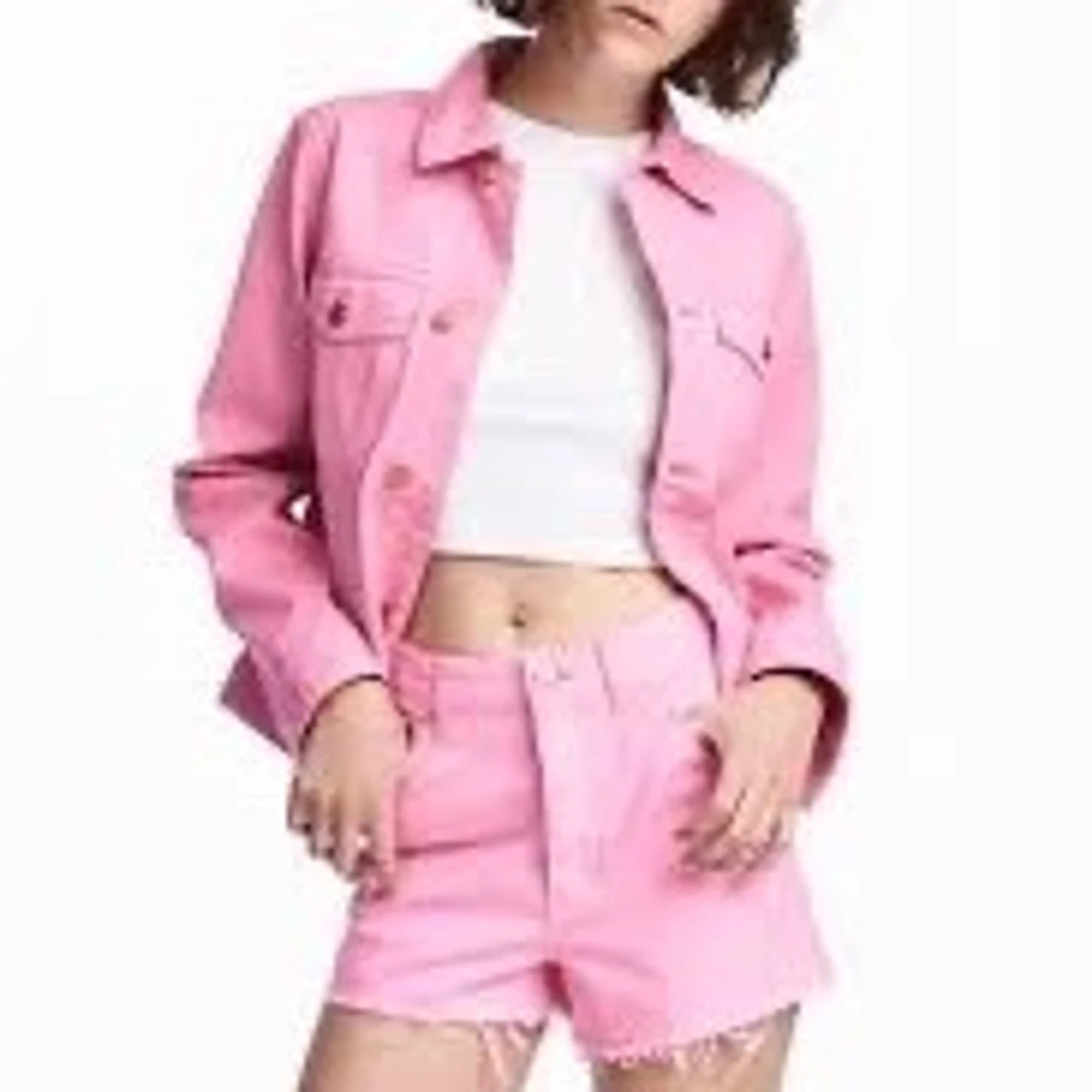 Rosa jeansjacka oversize - 91