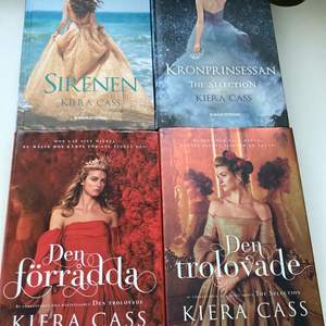 Säljer dessa böcker från Kiera Cass. Alla är olästa och i jättefint skick. Säljes både separat och tillsammans. Varje bok kostar 65kr eller 250kr paketpris. 