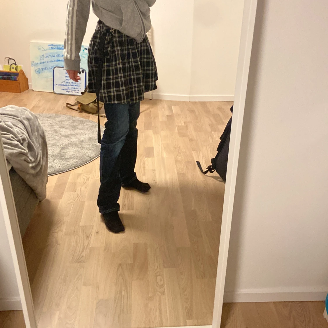 Svart vit rutig kjol - 91