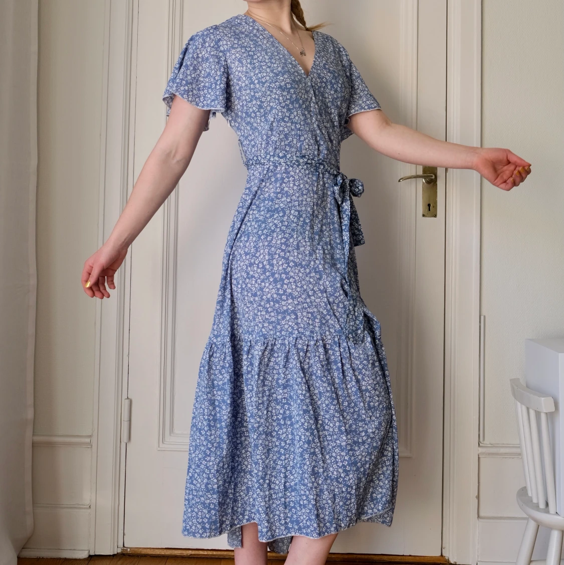 Blå långklänning i storlek 36 - 90