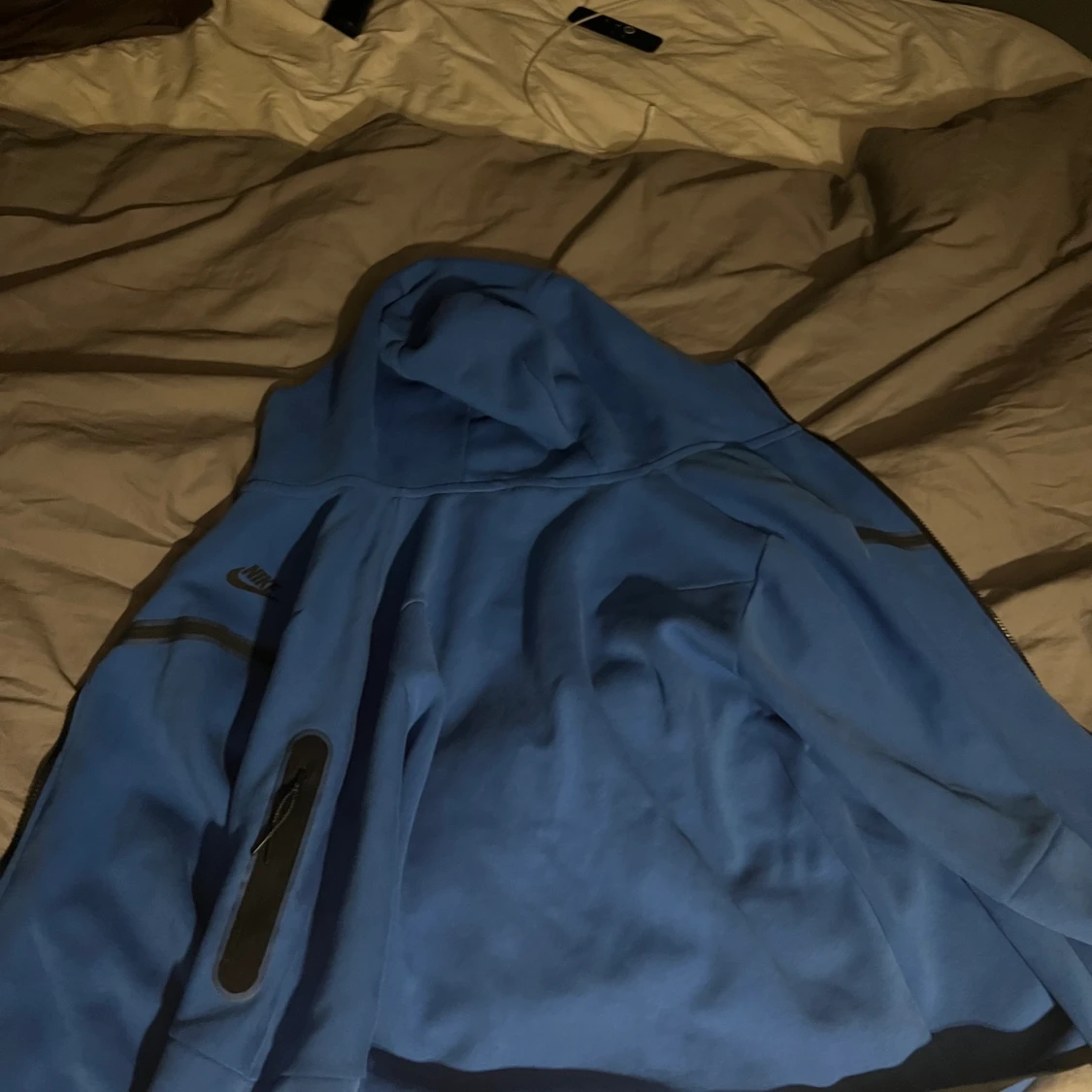 Nike tech fleece hoodie blå - 90