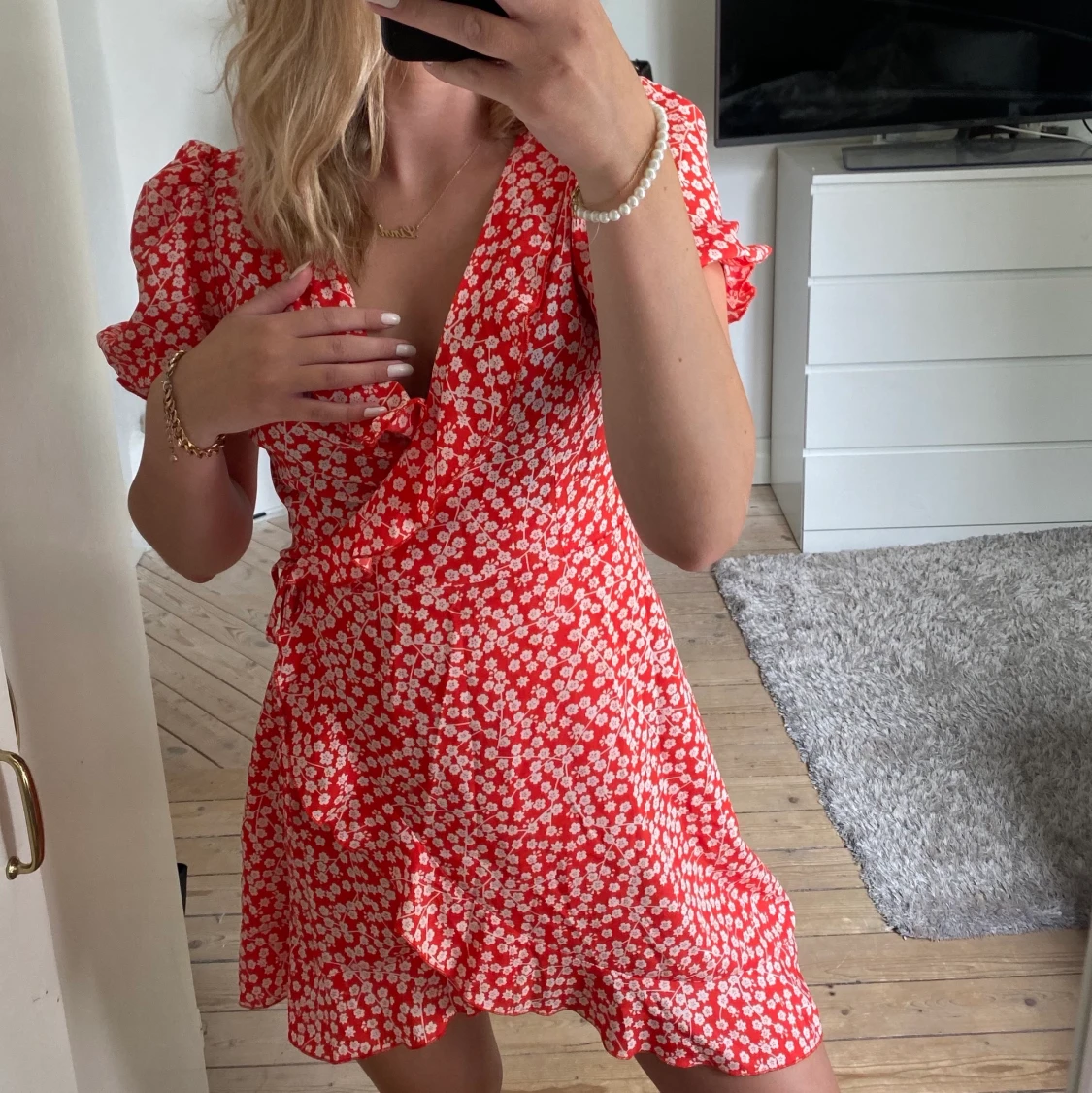 blommig klänning - 90