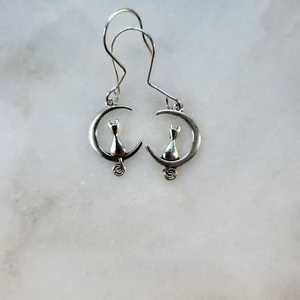 Örhängen med katter nya - Superfina örhängen med katter och måne