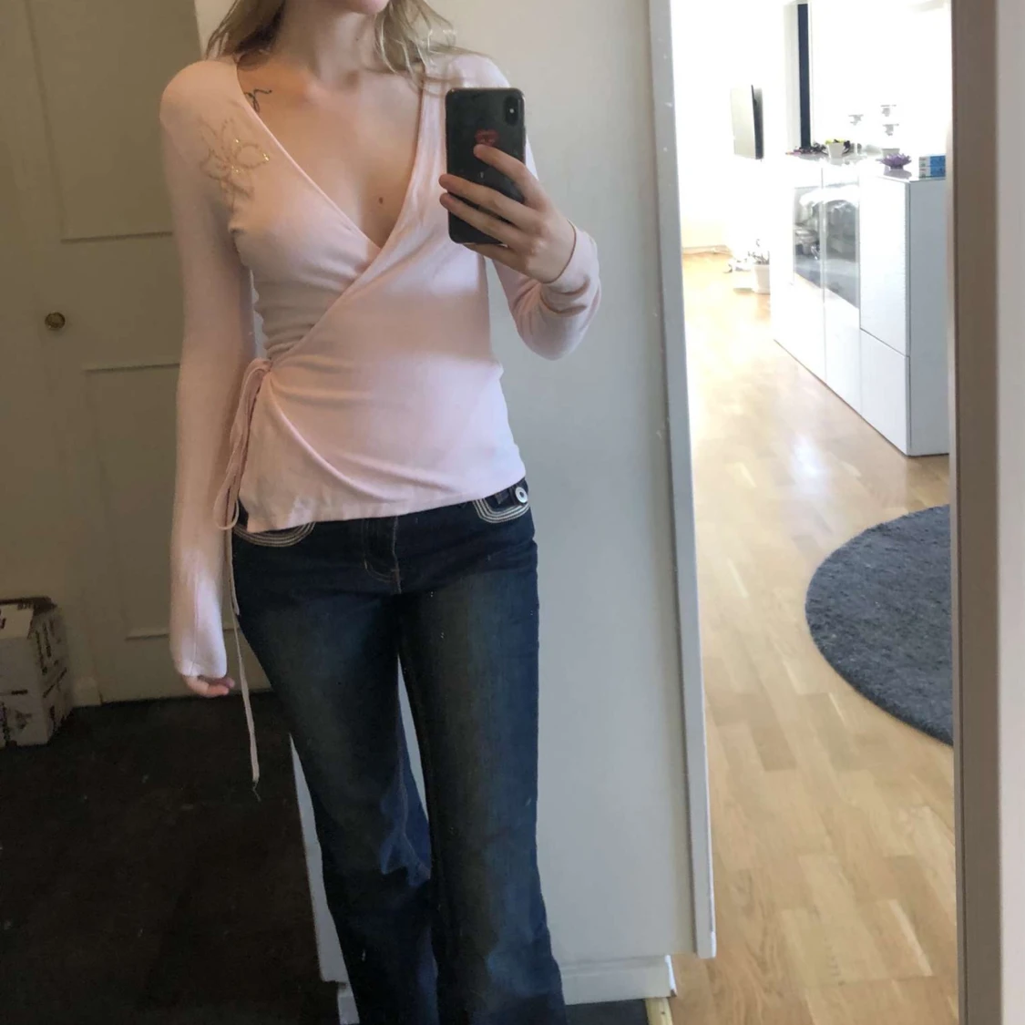 Rosa knyttröja - 90