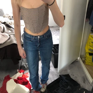 Korsett topp - Brun rutig korsetttopp