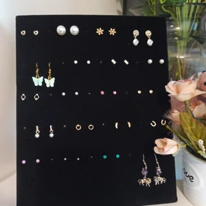 Örhängesställ svart 20x25 cm  - Örhängesställ i svart, 20x25 cm. Får plats med 30 par örhängen det vill säga 60 stycken örhängen.( Frakt tillkommer)