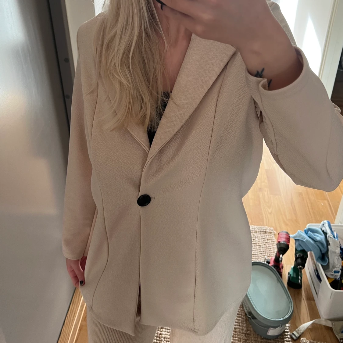 OVERAIZED BLAZER BEIGE XS - 90