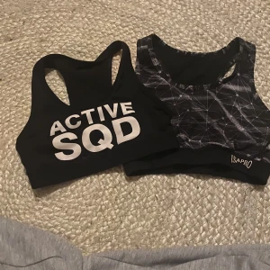 Två träningstoppar - Säljer mina två tränings toppar i storlek 152 men är ju väldigt stretchiga så ja, de är använda men tvättat 2 gånger med vanish