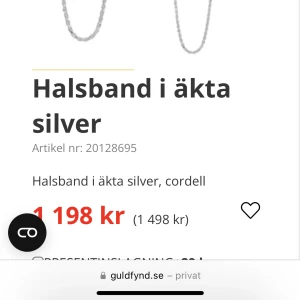 Silver halsband - Silver halsband från guldfynd, 60cm orginalpris 1498kr använd 2-3 gånger