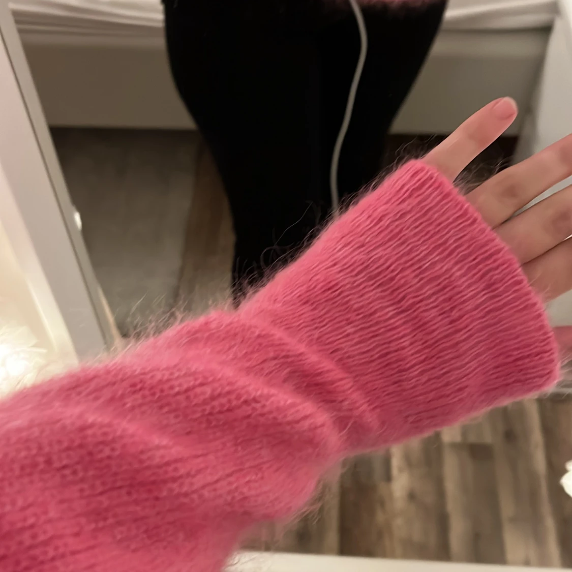 Rosa stickad tröja - 91