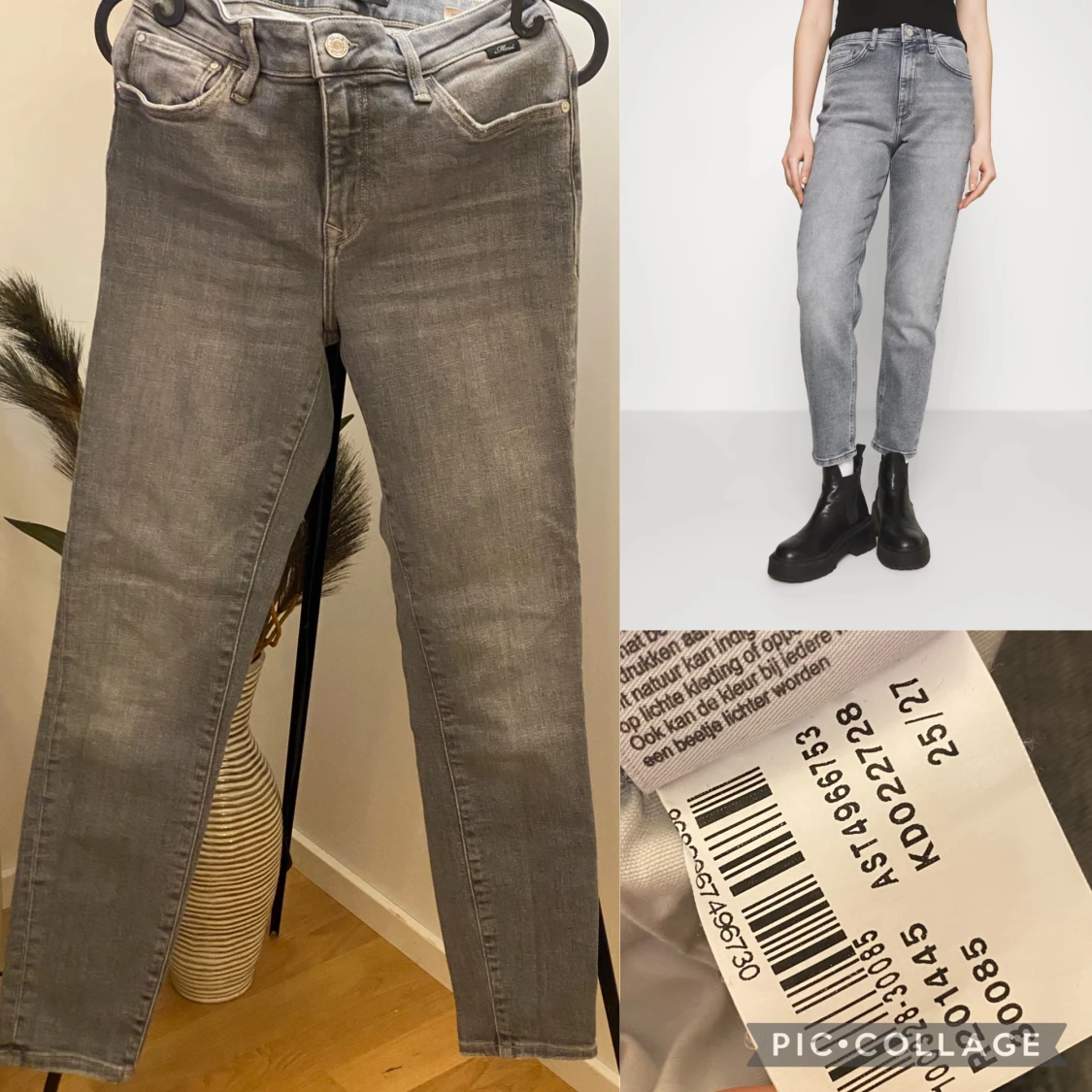 Mörkgrå mom jeans