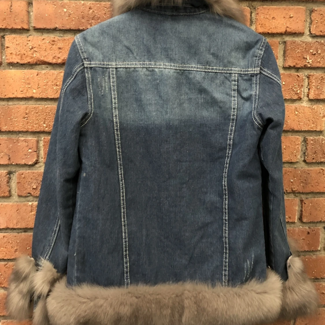 Jeansjacka med päls - 90