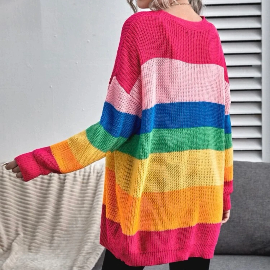 Helt ny fin regnbåge kofta Storlek L.  - 90