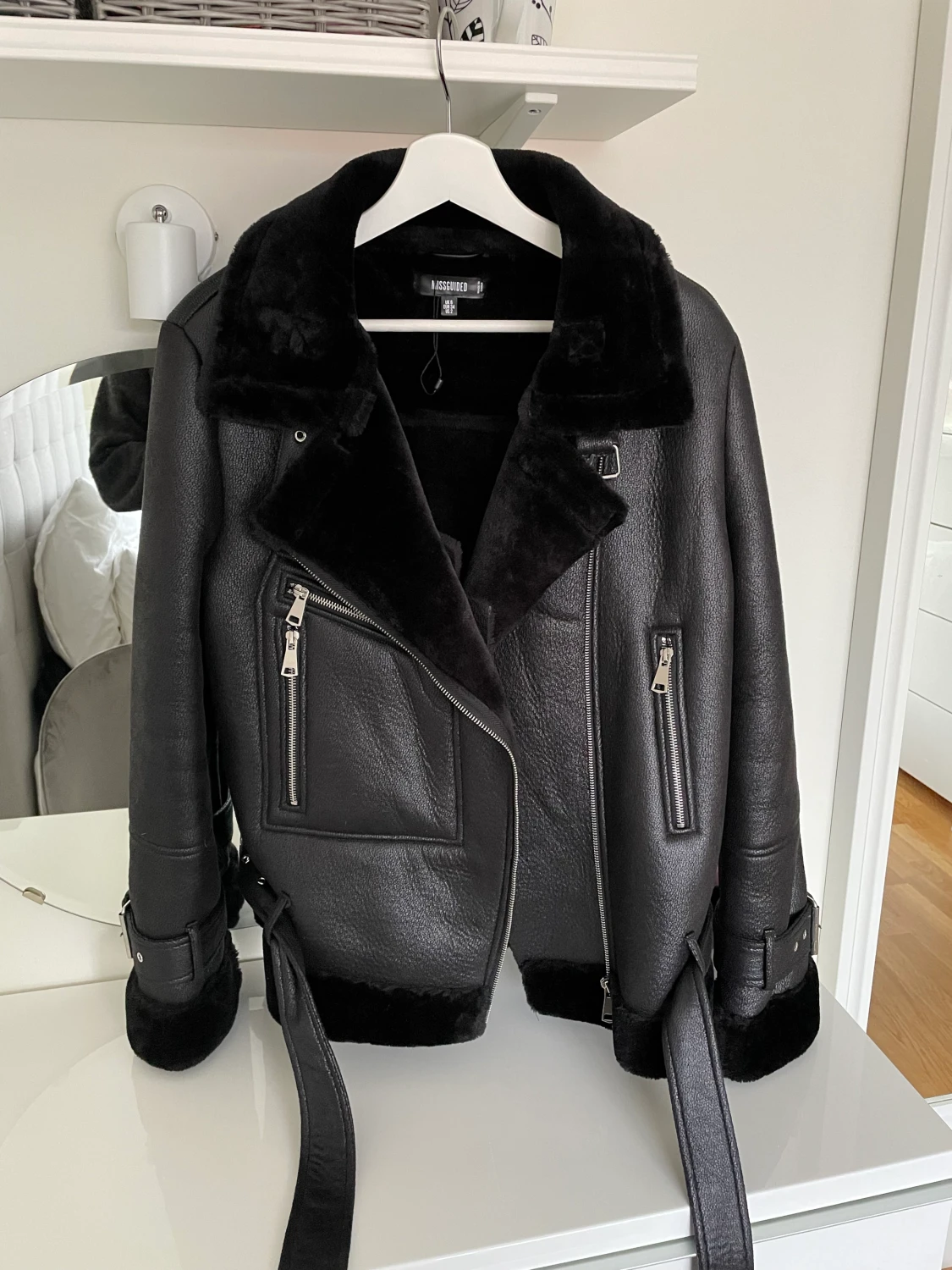 Fodrad skinnjacka läderjacka - 90