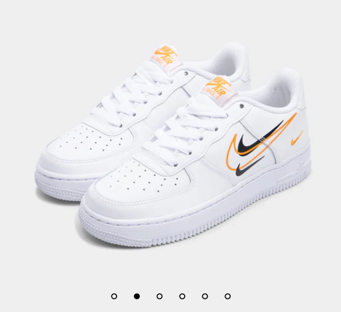 NIKE AIR FORCE 1 GS WHITE / KUMQUAT - BLACK - 90