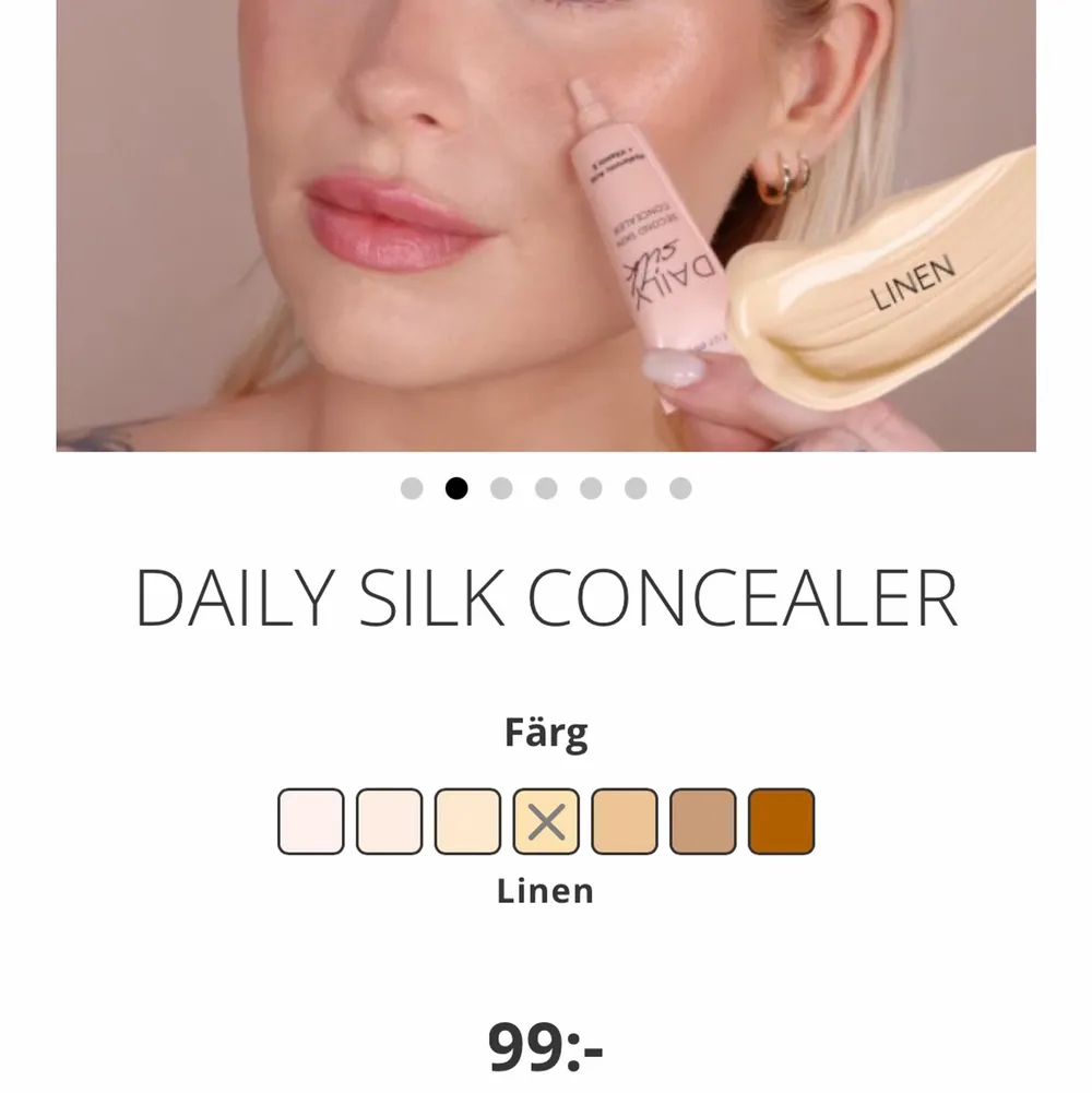 Säljer makeup Mekkas linen concealer!  Sjukt fint resultatet, haft innan men fick hem den färg denna gång tyvärr Nypris 99. Övrigt.