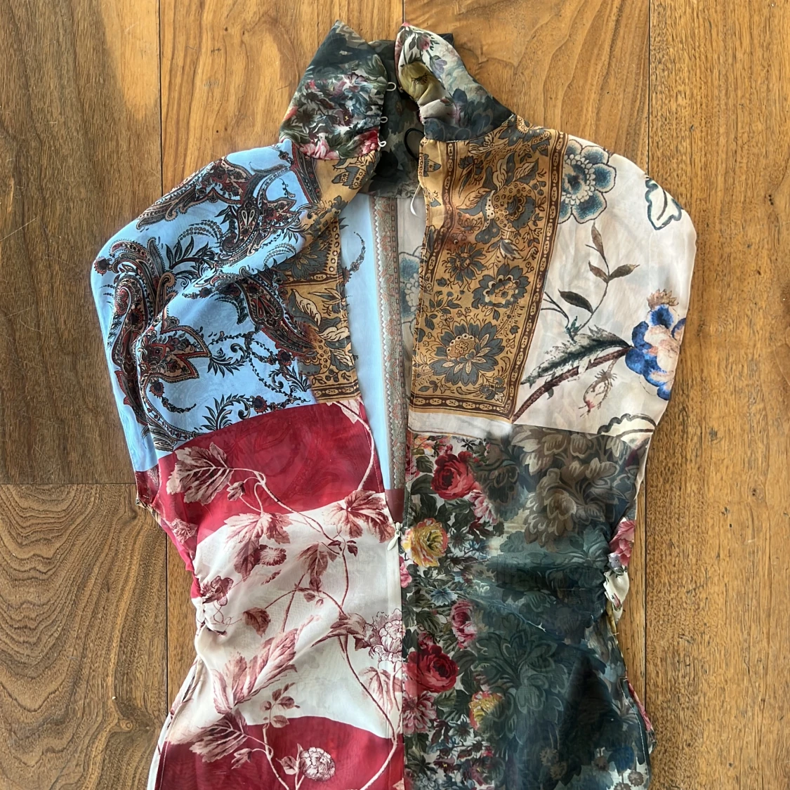 Backless patchwork blus - 91