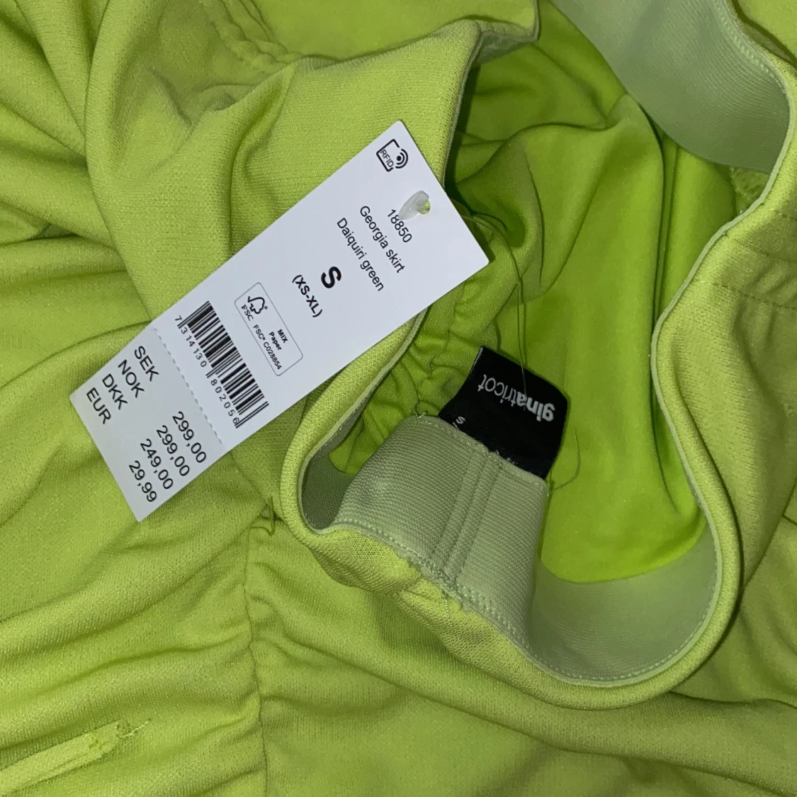 Ny limegrön kjol med snören - 91