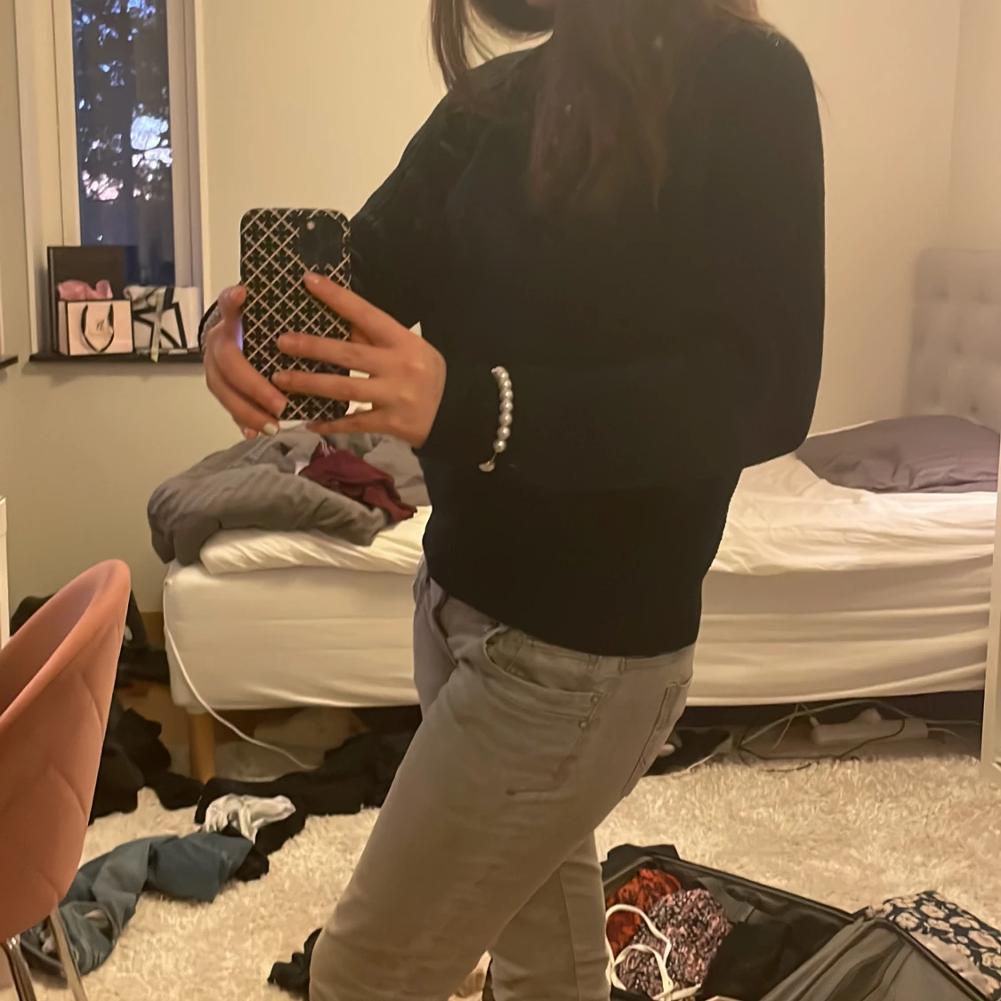 Svart stickad tröja  - 91