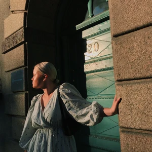 Klänning &Other stories  - Grönruttad klänning från &Other Stories med små blåklintar på💘 Knappt använd