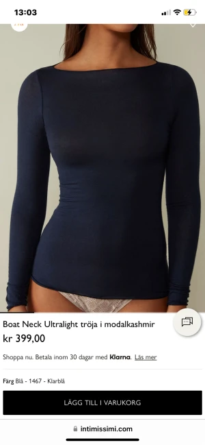 Intimissimi tröja  - Säljer en sån här super fin långärmad tröja från Intimissimi i 100% Kashmir! Den är i storlek M och köpte den men den har inte kommit än och fick sedan tag på en i min storlek! Den är inte använd och helt ny! Fler bilder kommer när jag fått hem den! 