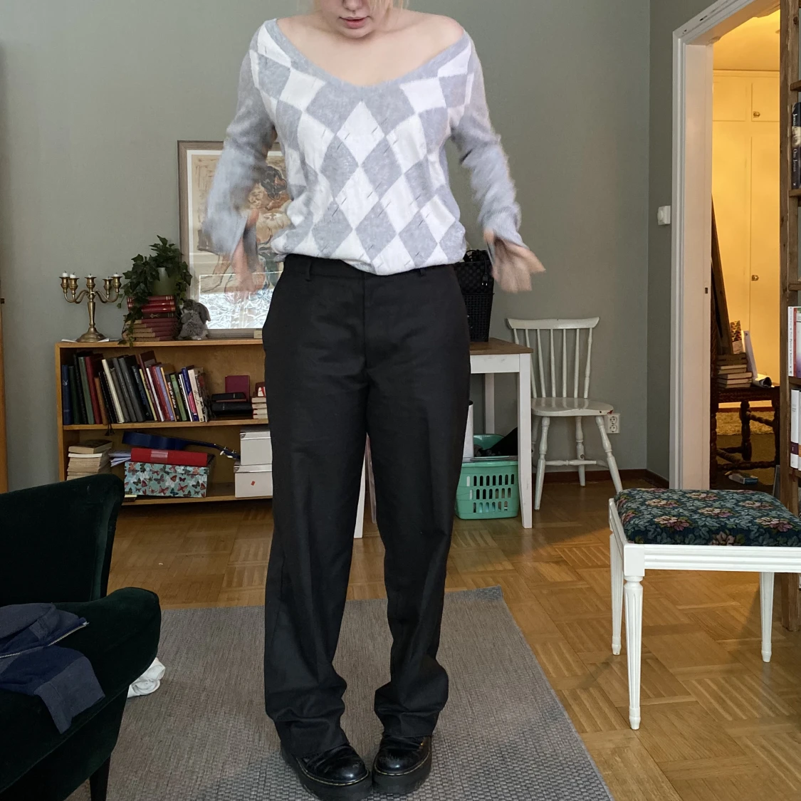 Mysig argyle tröja - 90