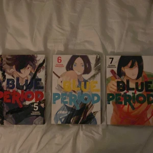Blue Period Manga - Volym 5, 6 och 7 av mangan blue period! Har inte läst dom och dom är helt nya! 200 för alla, 80kr/styck. Pris kan såklart diskuteras! Köpta från sf-bokhandeln